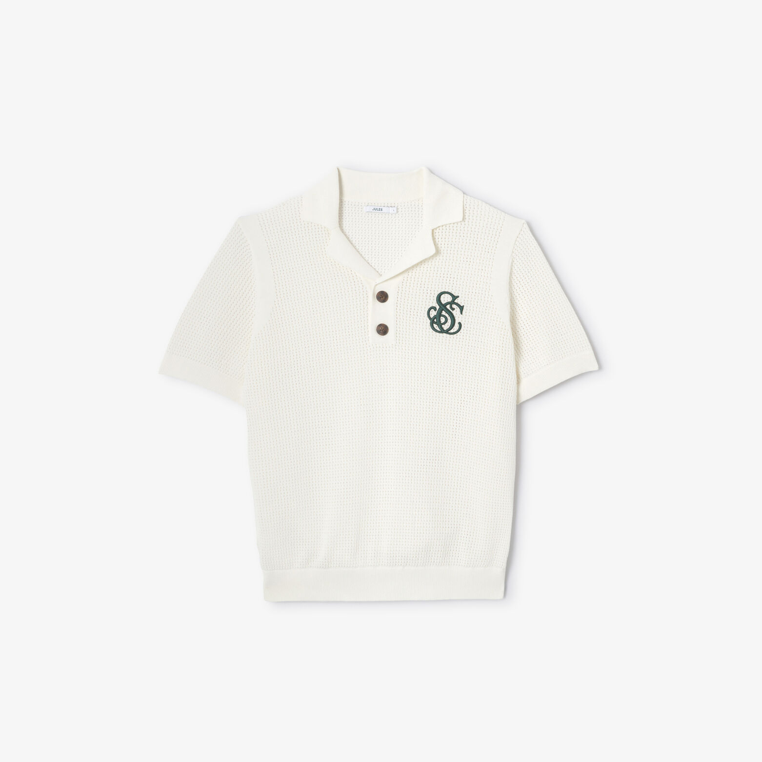 Polo korte mouwen in tricot met borduursel