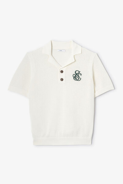 Polo korte mouwen in tricot met borduursel