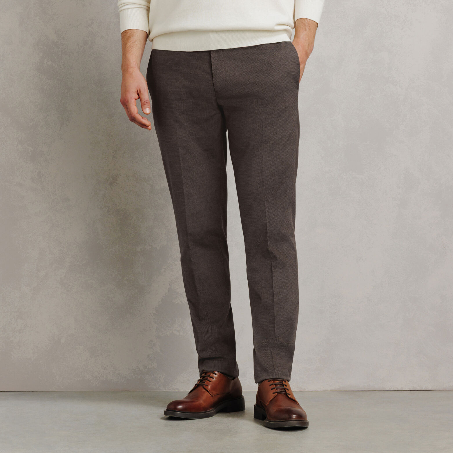 Pantalon de costume slim pied de puce