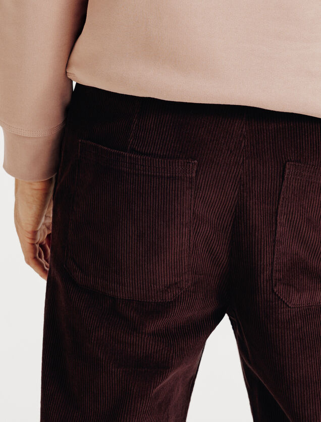 Loose fit chinobroek in fluweel