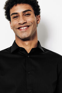 Chemise sans repassage en coton unie slim