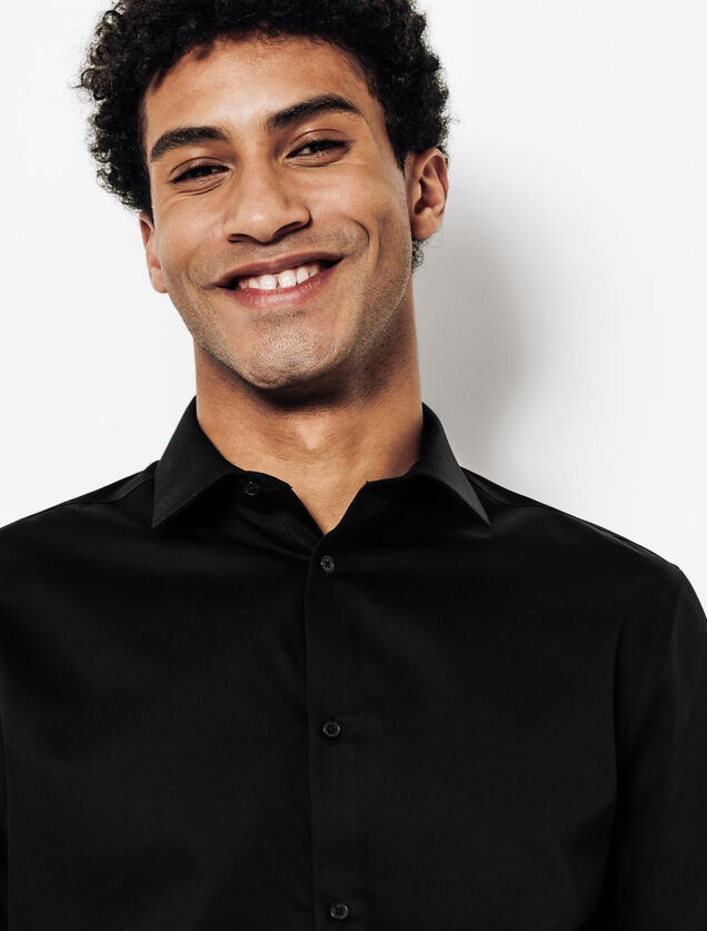 Chemise sans repassage en coton unie slim