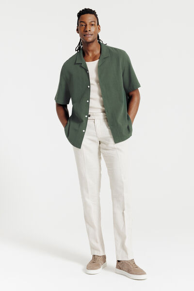 Chemisette en coton seersucker unie