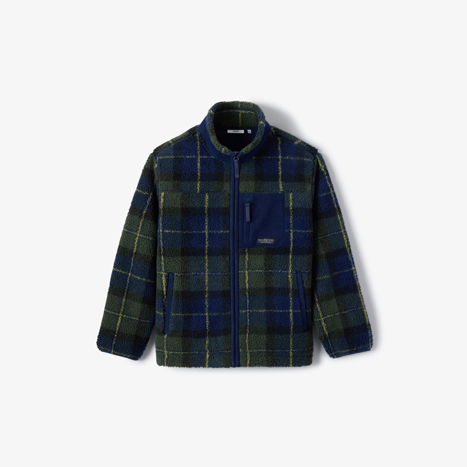 Sweat col montant zipp&eacute; en sherpa imprim&eacute;e