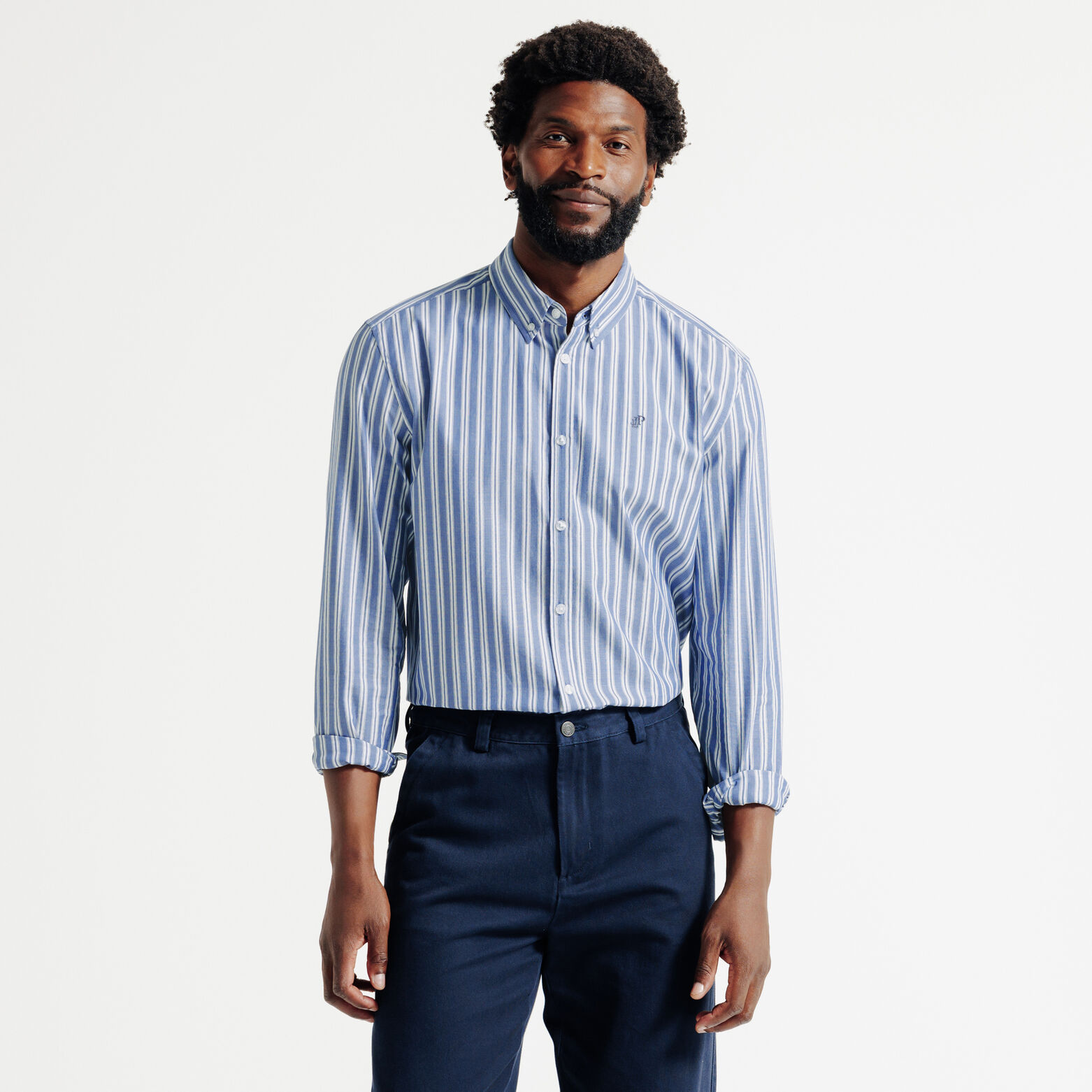 Chemise en coton rayée colorée