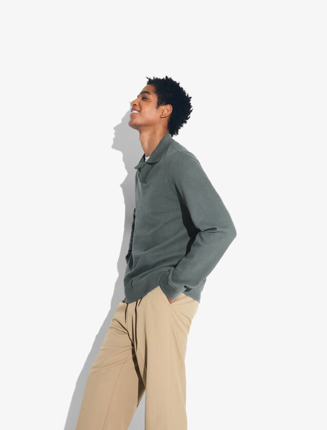 Polo manches longues col resort