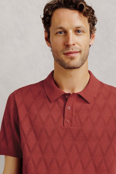 Polo en maille ajour&eacute;