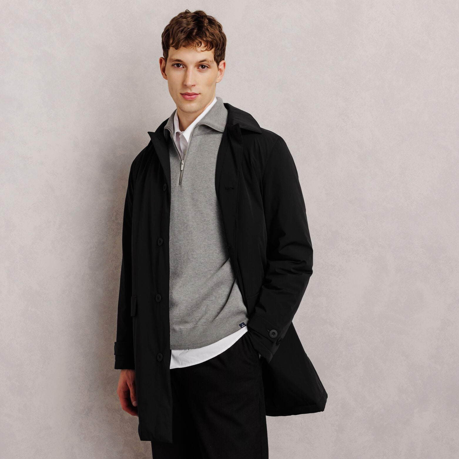 Parka longue col chemise
