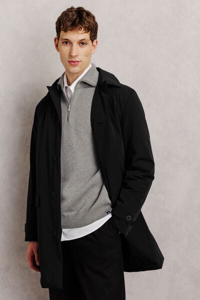 Parka longue col chemise