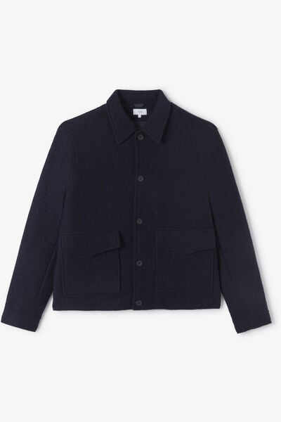 Blouson en laine col chemise
