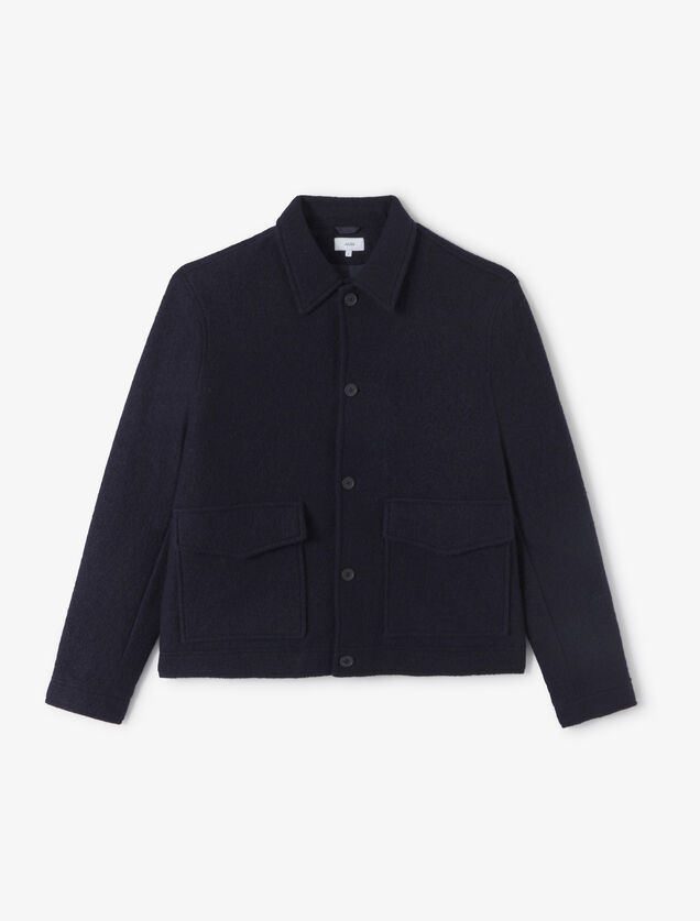 Blouson en laine col chemise