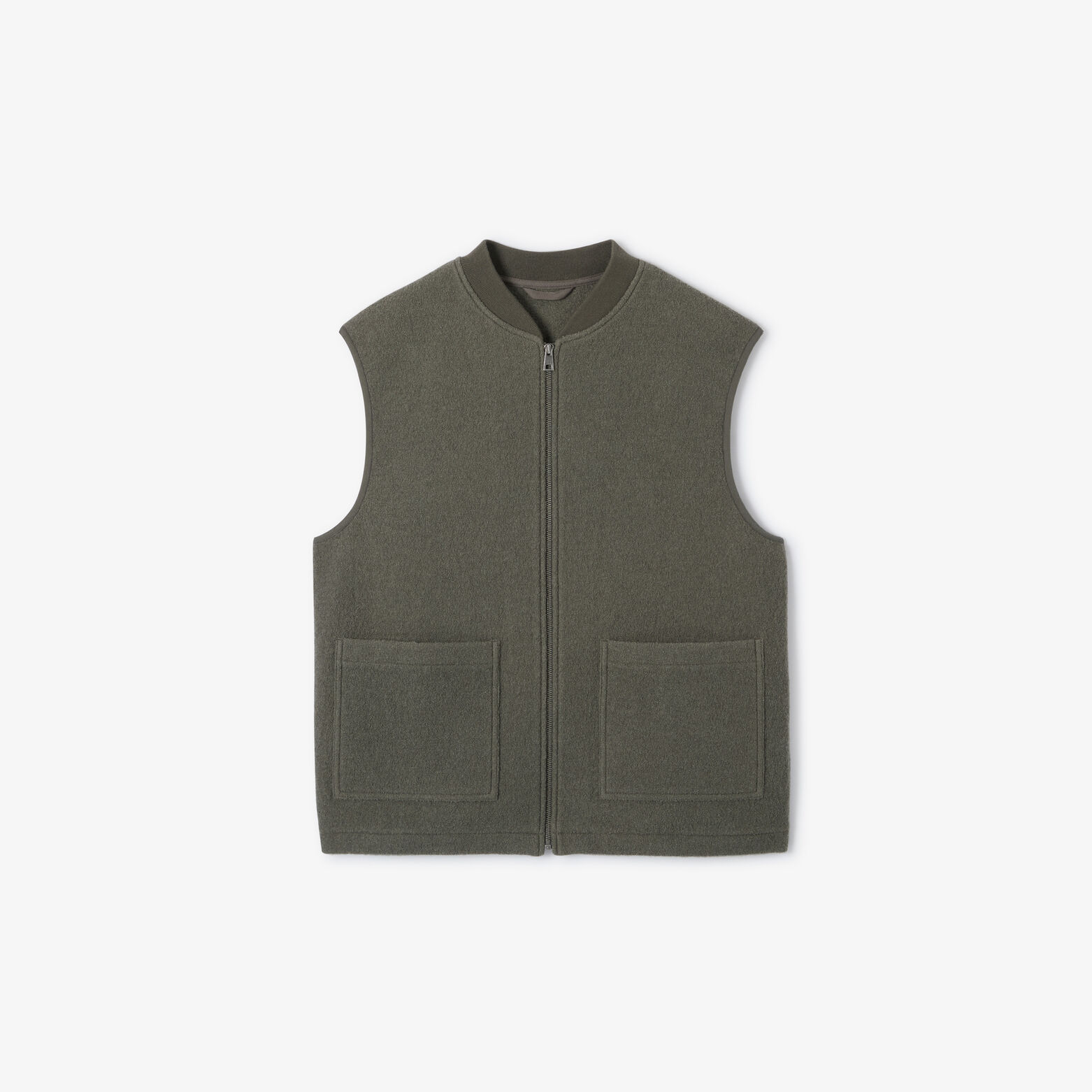 Gilet zipp&eacute; sans manches 100% laine