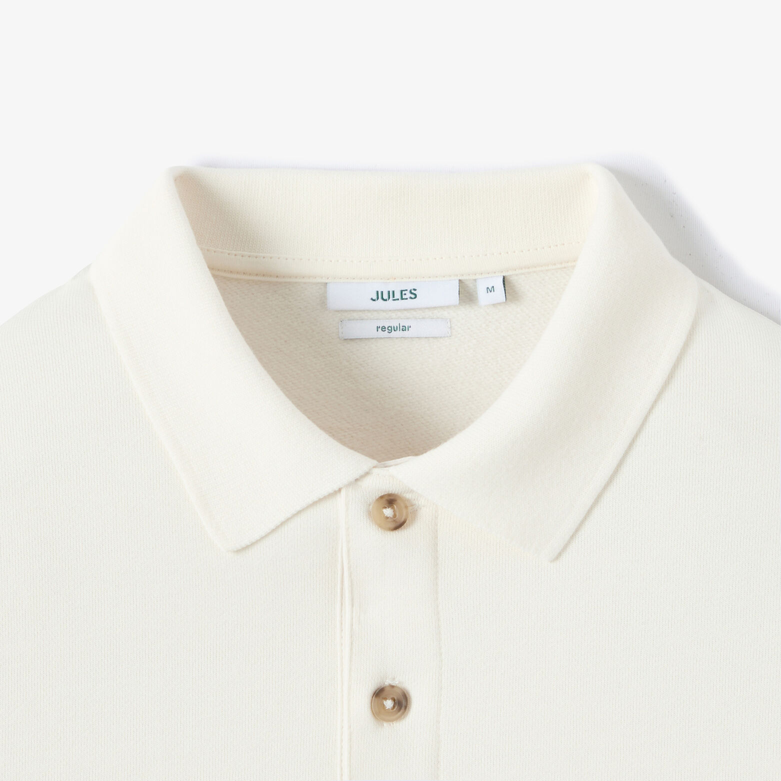Sweat col polo boutonn&eacute; molleton uni