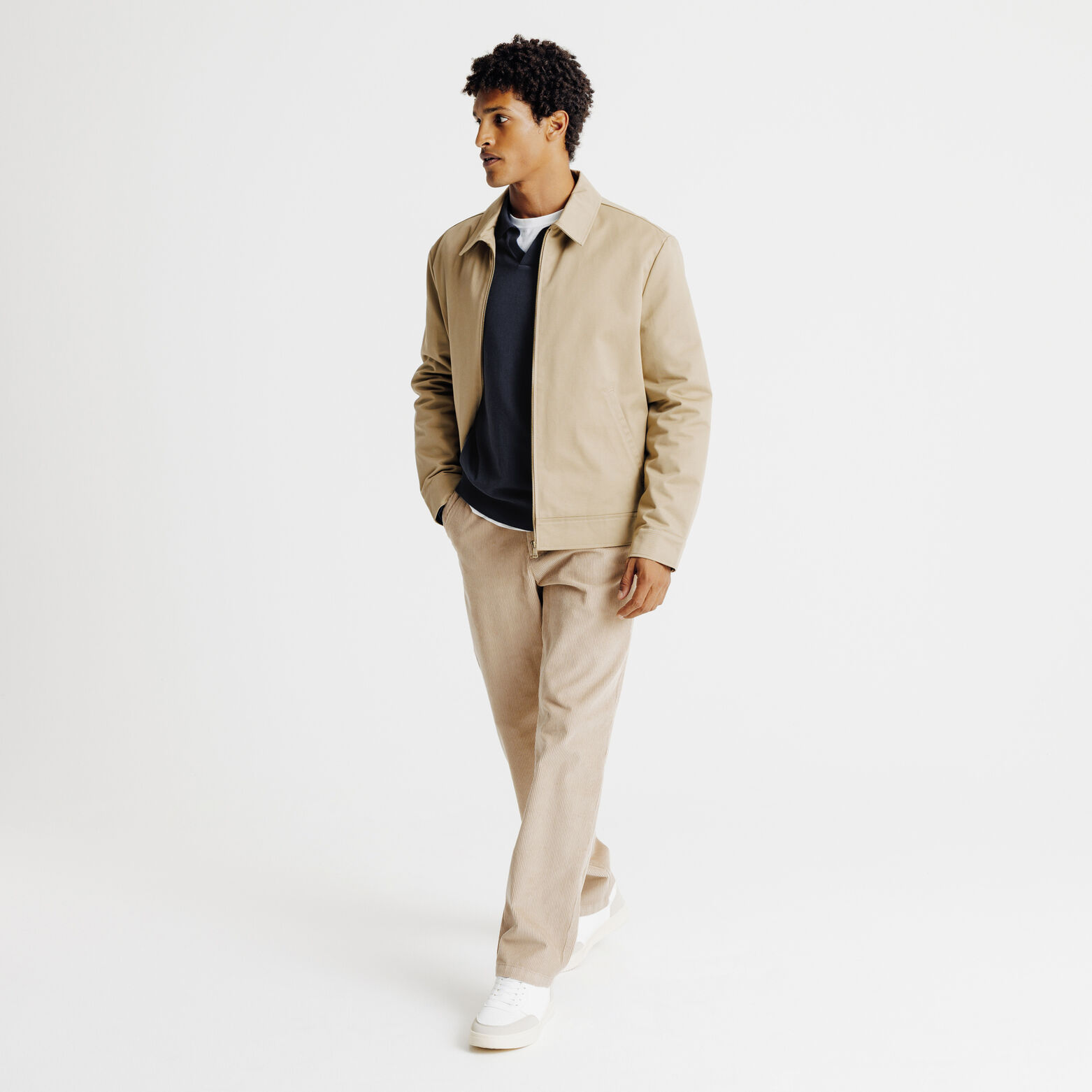 Polo en maille manches longues col resort