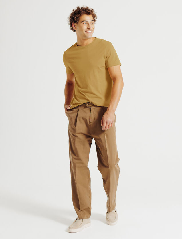 Tee shirt en coton col rond basique