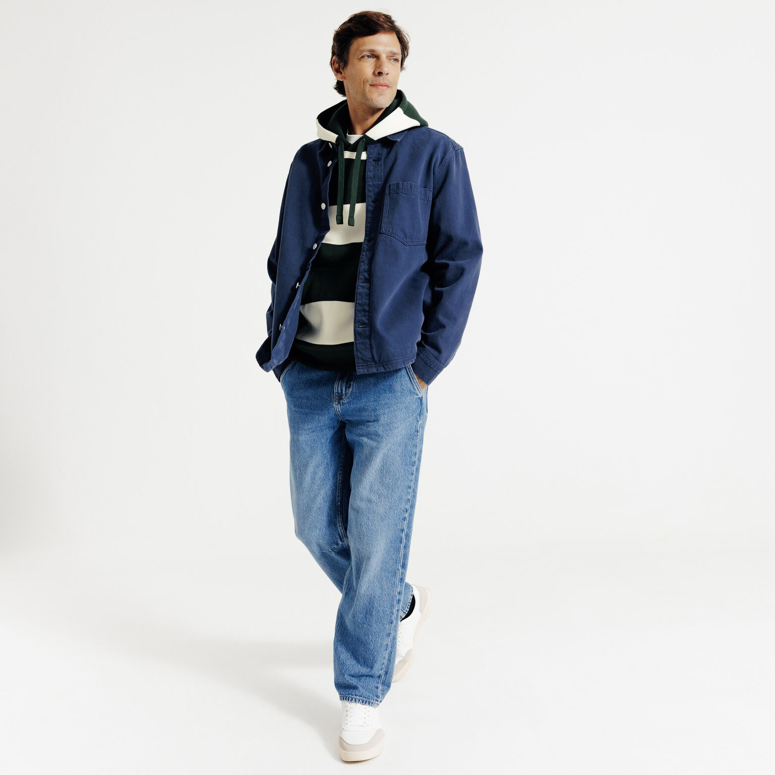 Gestreepte sweater met kap