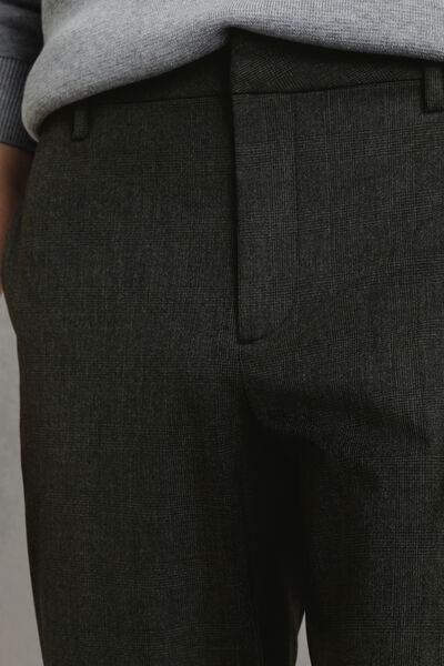 Pantalon chino slim &agrave; carreaux