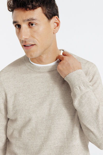 Trui ronde hals in fantasie-stekenpatroon