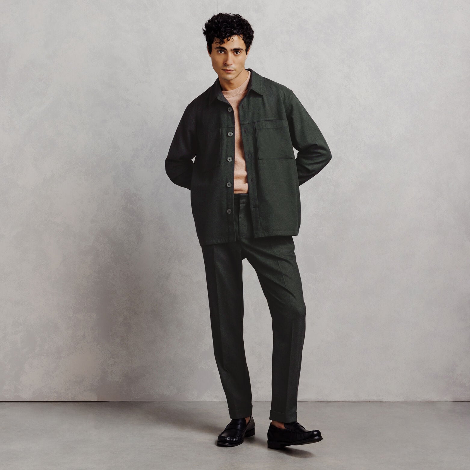 Pantalon tapered flanelle