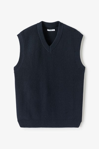 Pull col v sans manches relax