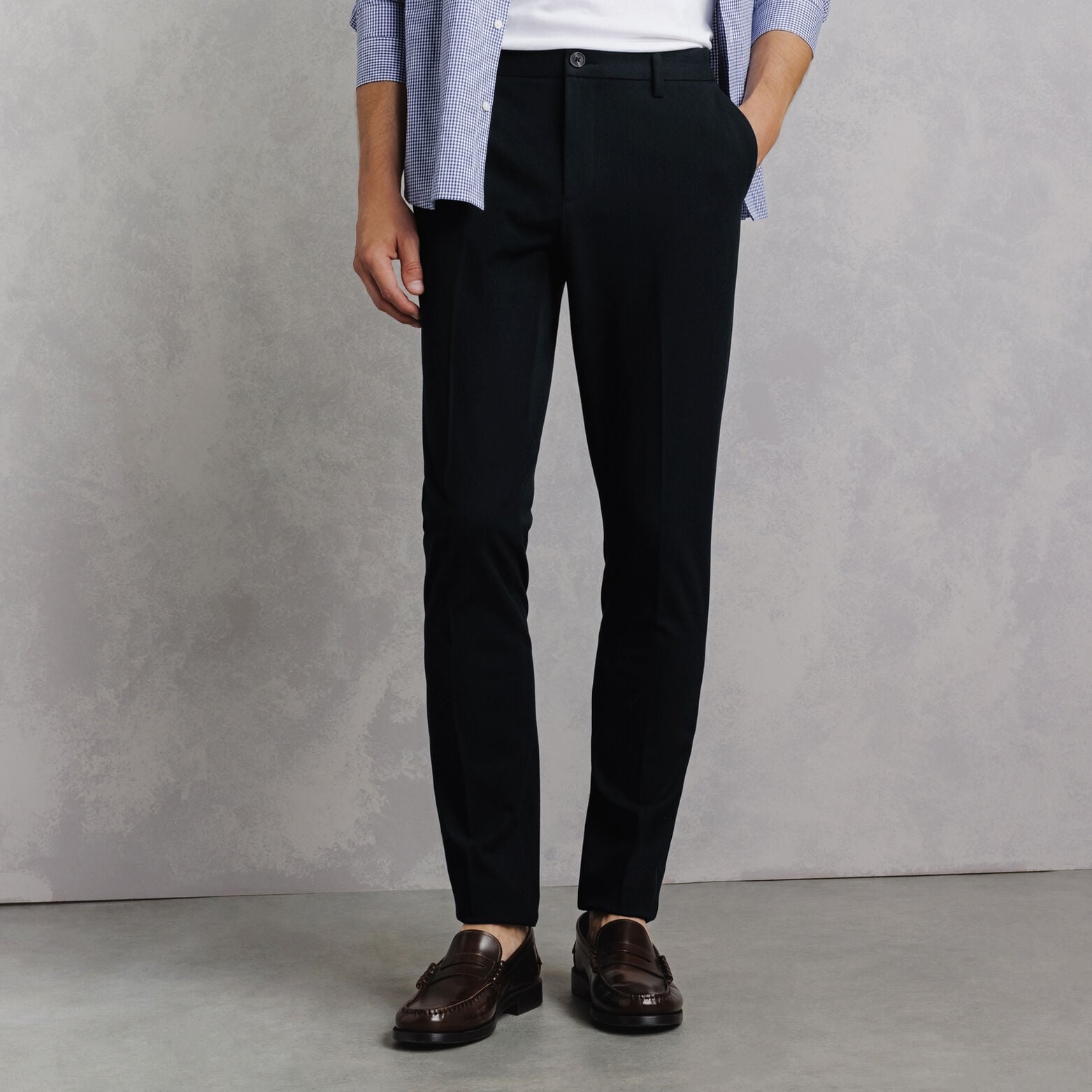 Pantalon chino slim en flanelle