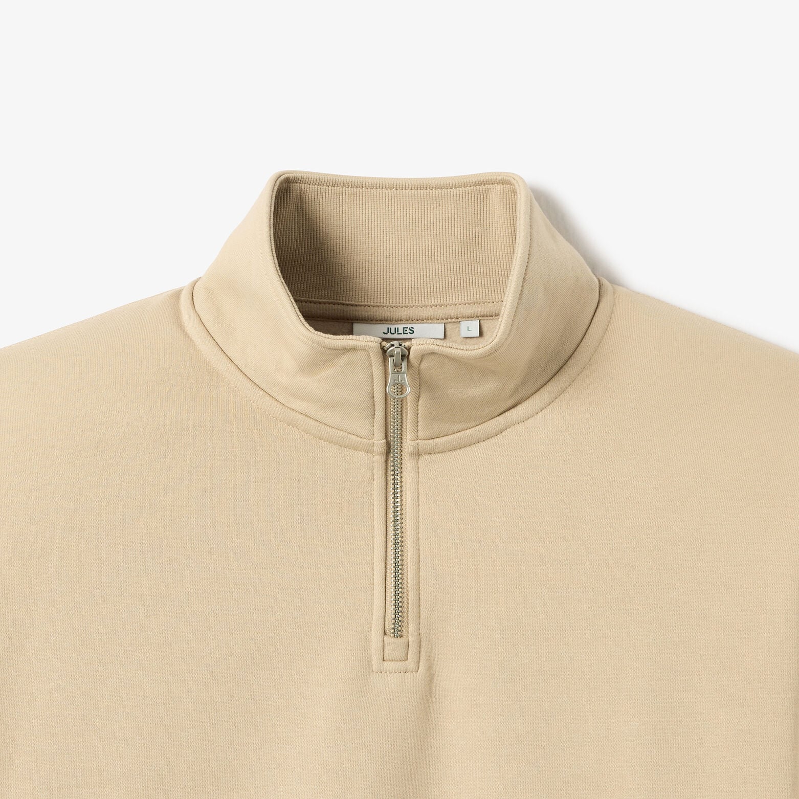 Sweat col montant zipp&eacute; molleton uni