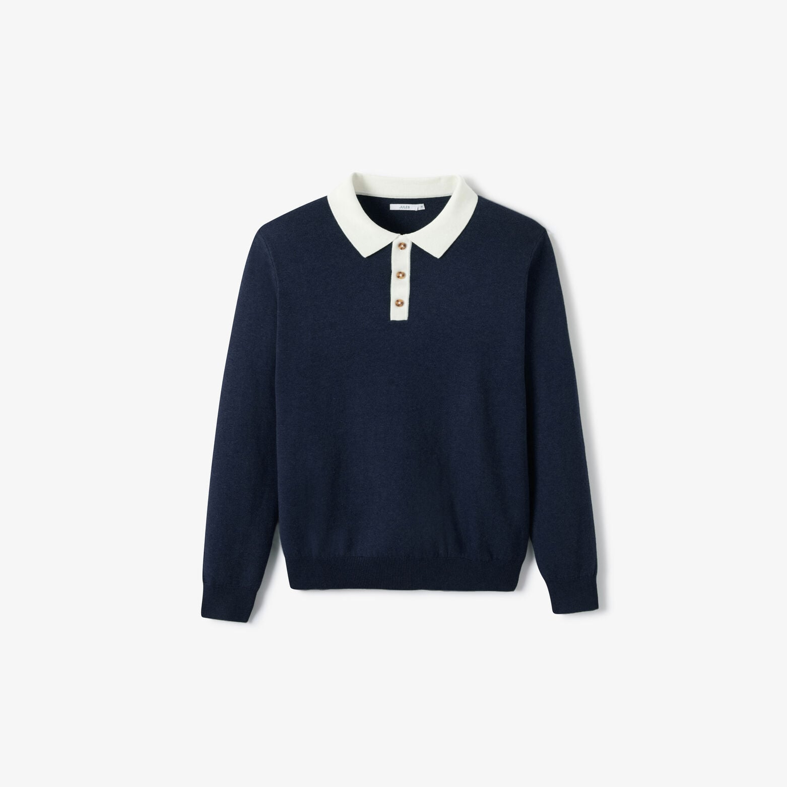Pull col polo contrast&eacute; uni