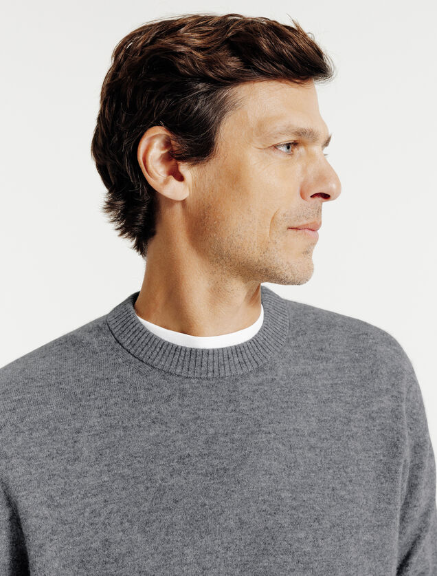 Pull col rond m&eacute;rinos cachemire