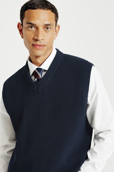 Pull col v sans manches relax