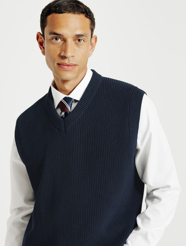 Trui met V-hals zonder mouwen