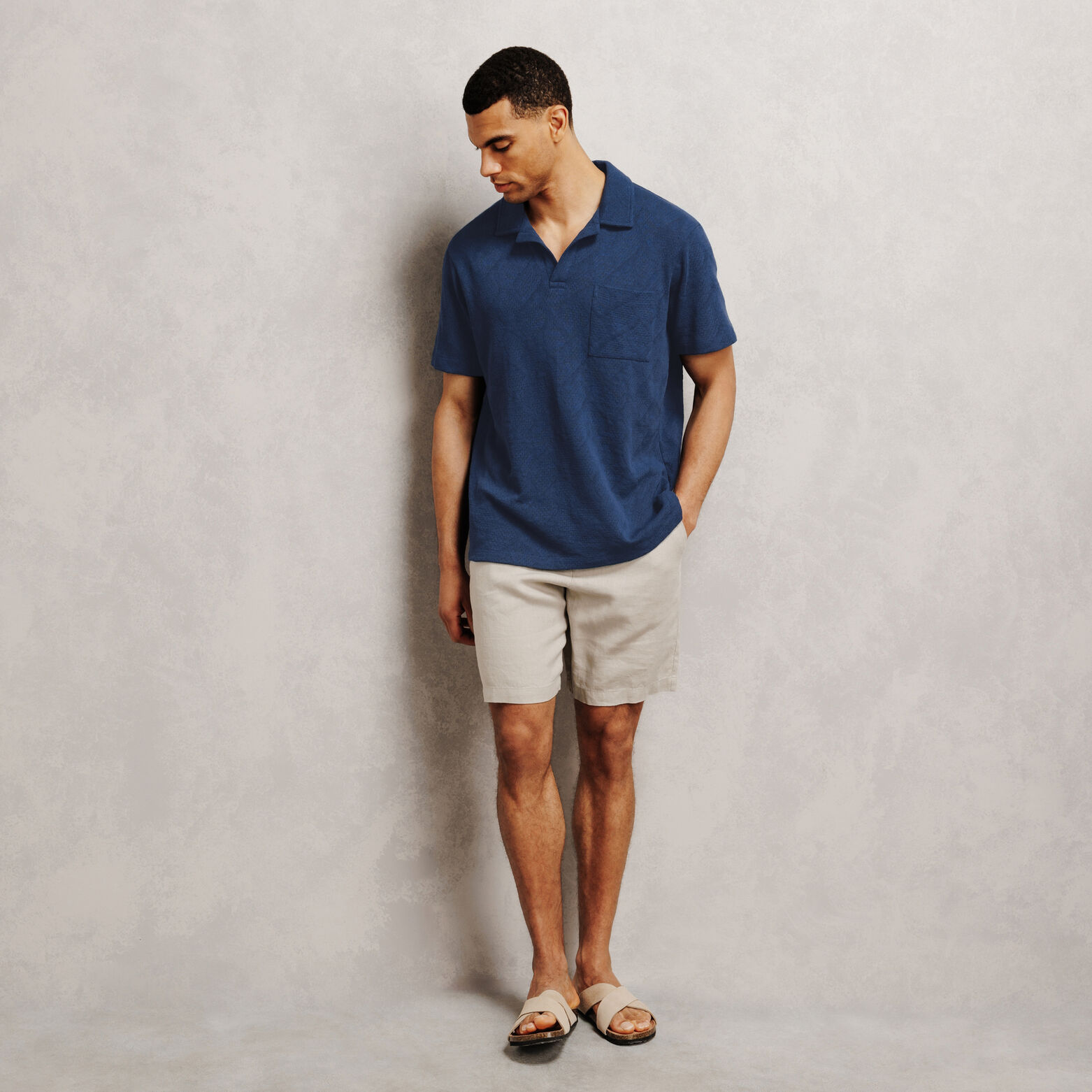 Polo col resort jacquard