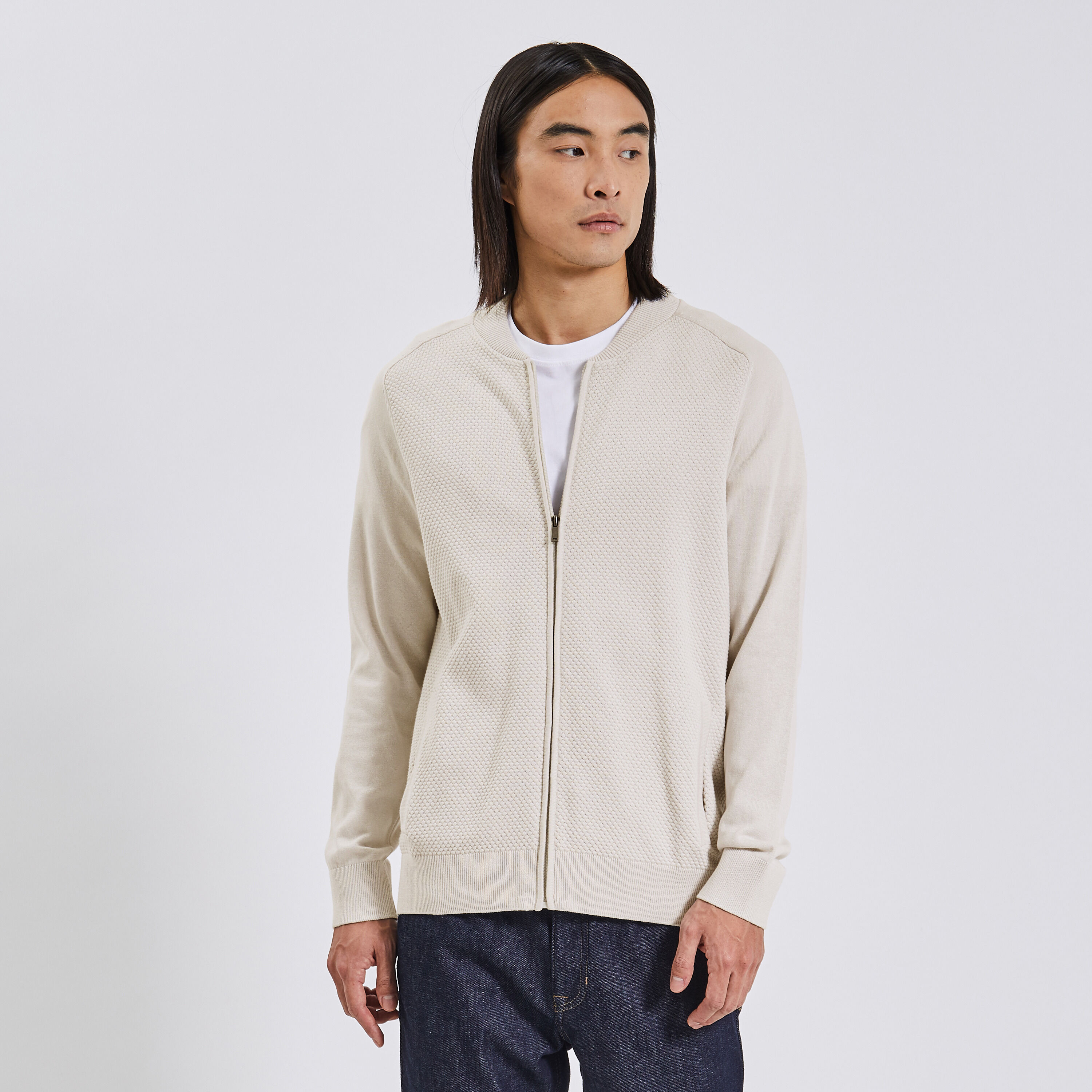 Gilet zipp Gris homme Jules