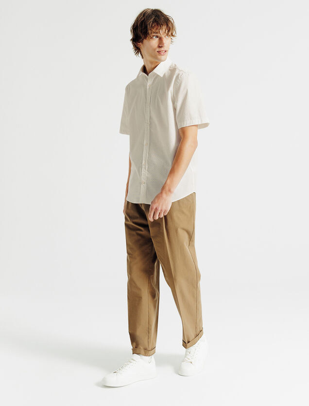 Chemisette en coton imprimé géométrique slim