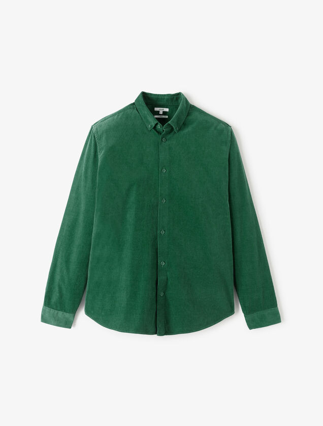 Regular fit hemd in fluweel