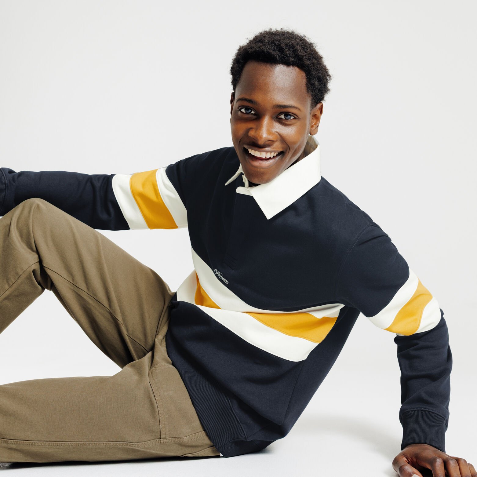 Sweater polokraag in fantasiestof