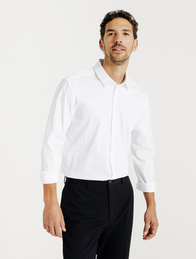 Chemise regular unie coton