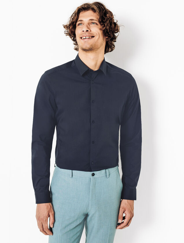 Chemise slim unie coton