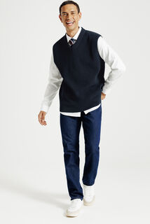 Trui met V-hals zonder mouwen