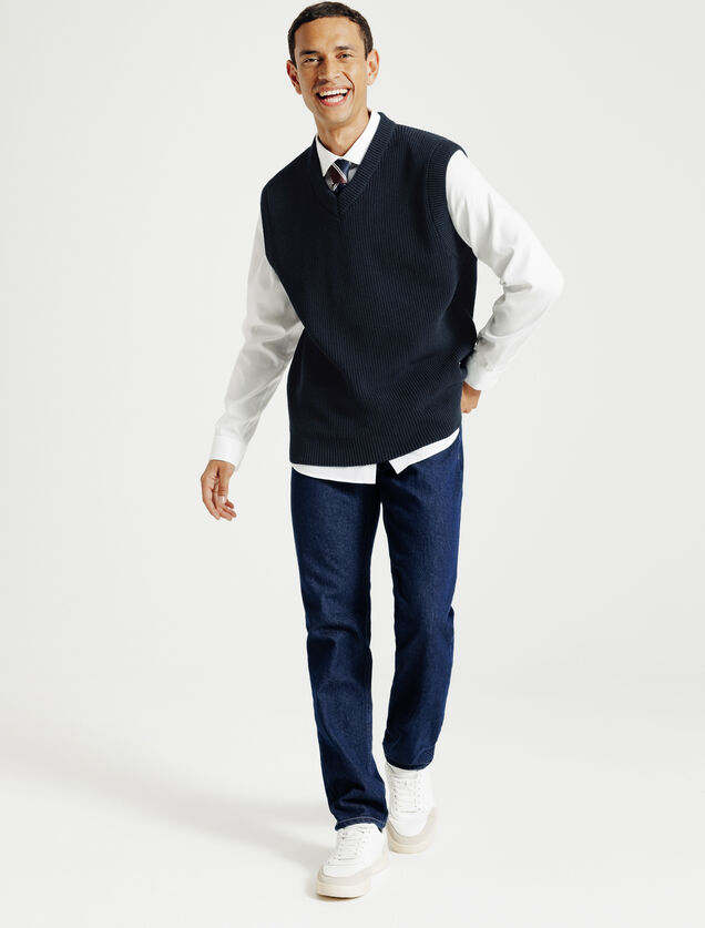 Trui met V-hals zonder mouwen