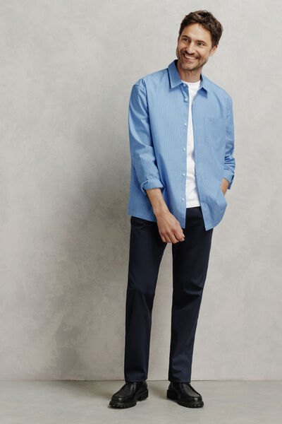 Chemise en coton boxy ray&eacute;e