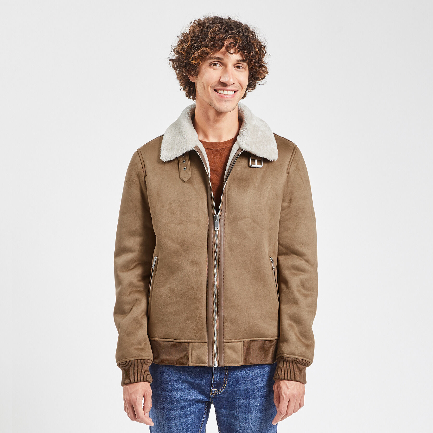 veste moumoute blanche homme