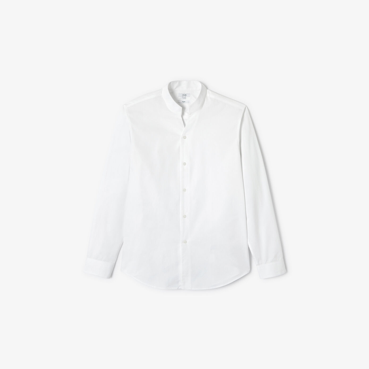 Chemise regular coton unie col mao ouvert
