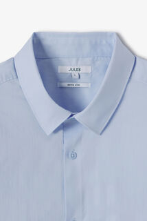 Extraslim effen hemd in gerecyclede polyamide