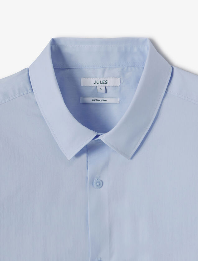 Extraslim effen hemd in gerecyclede polyamide