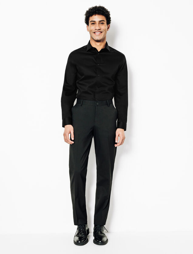 Chemise sans repassage en coton unie slim