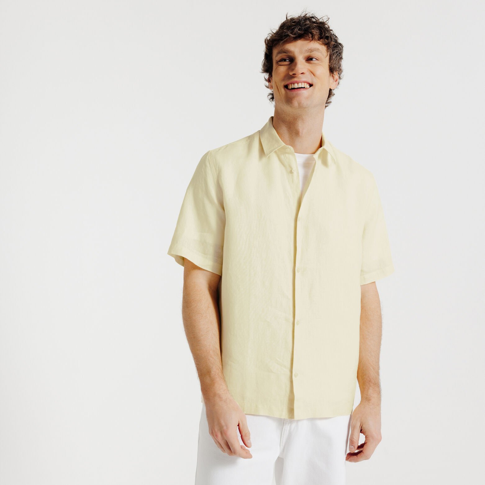 Chemisette en coton lin unie