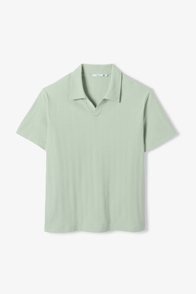 Polo manches courtes ray&eacute; textur&eacute;