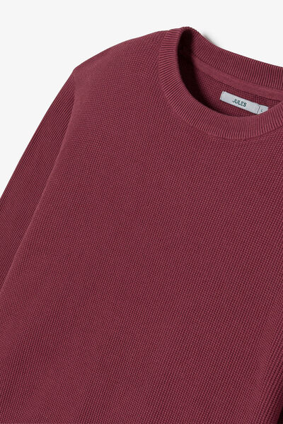 Pull col rond jeux de points
