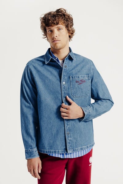 Overhemd in katoen met print