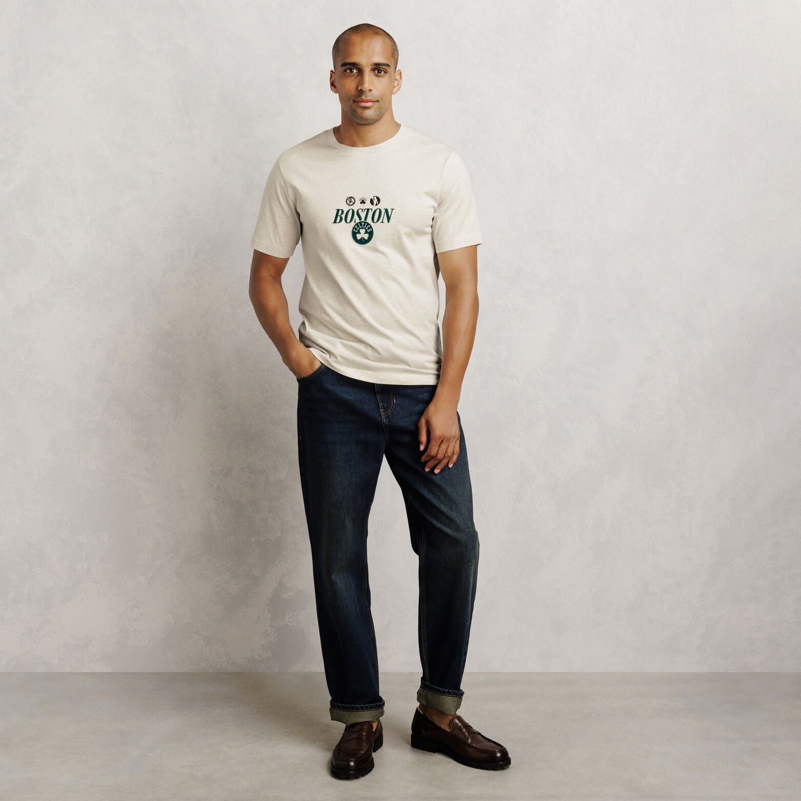 T-shirt met print Boston Celtics NBA-licentie